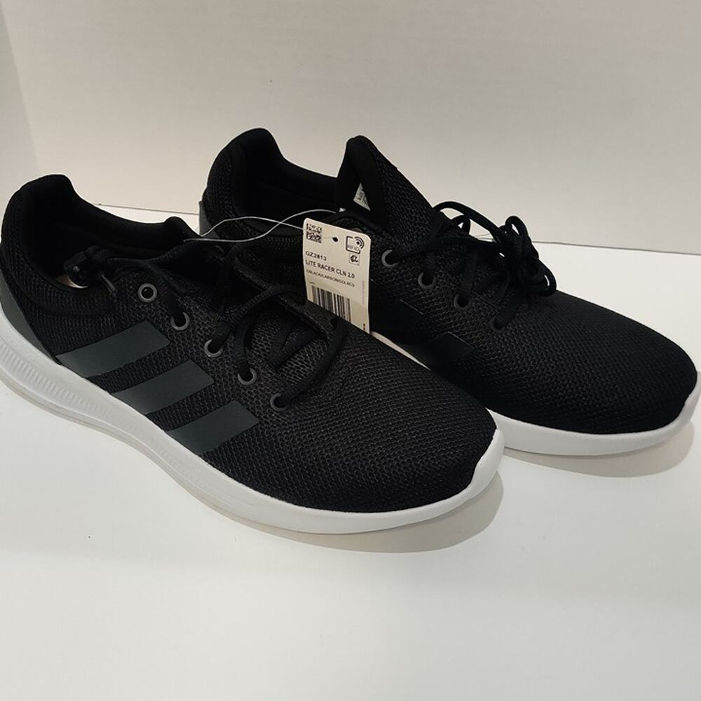 adidas Lite Racer CLN 2.0 Black White Running Shoes GZ2813 Men's NWT